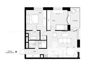 2-к квартира, вторичка, 76м2, 3/6 этаж