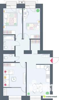 3-к квартира, вторичка, 78м2, 10/10 этаж