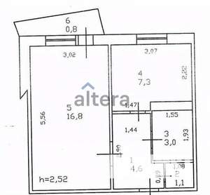 1-к квартира, вторичка, 34м2, 2/9 этаж