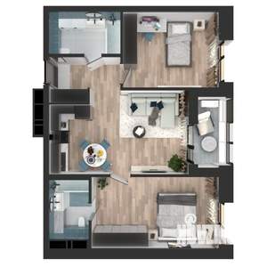 2-к квартира, вторичка, 67м2, 6/23 этаж