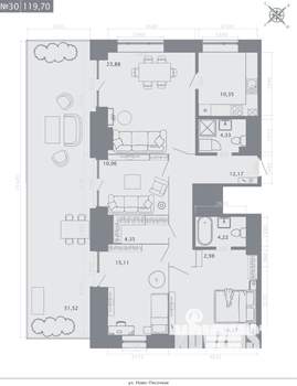 3-к квартира, вторичка, 120м2, 8/8 этаж