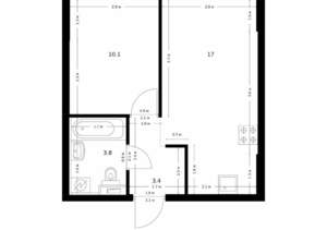 1-к квартира, вторичка, 34м2, 3/26 этаж