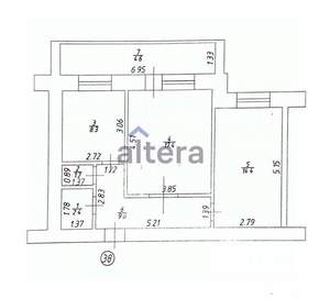 2-к квартира, вторичка, 57м2, 1/9 этаж