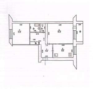 2-к квартира, вторичка, 52м2, 3/5 этаж