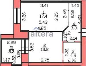 1-к квартира, вторичка, 46м2, 8/10 этаж