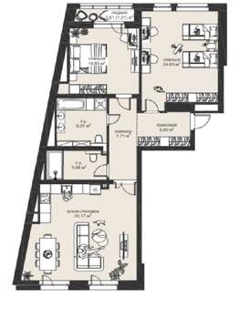 2-к квартира, вторичка, 107м2, 2/4 этаж