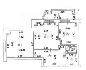 2-к квартира, вторичка, 68м2, 8/16 этаж