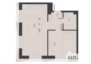 1-к квартира, вторичка, 51м2, 2/6 этаж