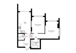 2-к квартира, вторичка, 56м2, 12/25 этаж