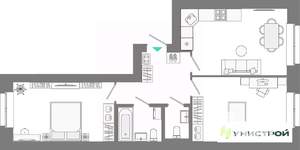 2-к квартира, вторичка, 62м2, 4/10 этаж
