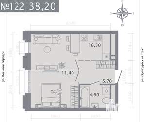 1-к квартира, вторичка, 38м2, 15/25 этаж