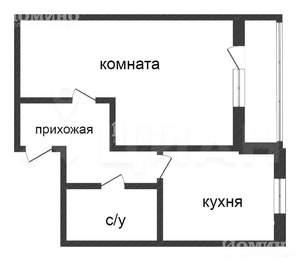 1-к квартира, вторичка, 43м2, 5/5 этаж