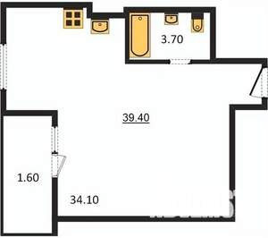 2-к квартира, вторичка, 39м2, 5/19 этаж