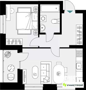 1-к квартира, вторичка, 45м2, 13/18 этаж