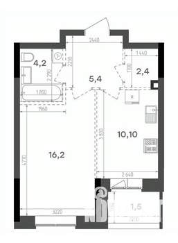 1-к квартира, вторичка, 40м2, 5/15 этаж