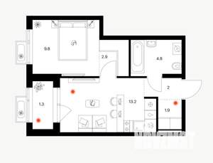 1-к квартира, вторичка, 36м2, 11/17 этаж