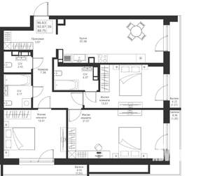 3-к квартира, вторичка, 97м2, 7/24 этаж