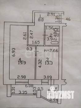 1-к квартира, вторичка, 45м2, 8/9 этаж