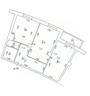 2-к квартира, вторичка, 77м2, 2/22 этаж