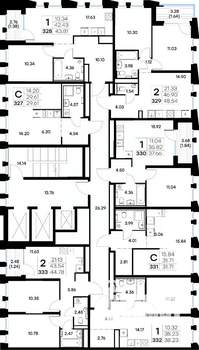 1-к квартира, строящийся дом, 38м2, 12/20 этаж