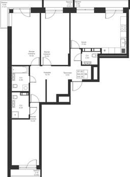 3-к квартира, вторичка, 98м2, 4/24 этаж