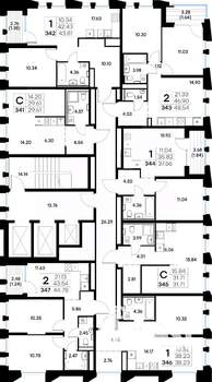 1-к квартира, строящийся дом, 38м2, 14/20 этаж