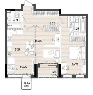 3-к квартира, вторичка, 67м2, 8/9 этаж