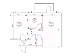 2-к квартира, вторичка, 45м2, 3/5 этаж
