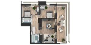 2-к квартира, вторичка, 66м2, 23/25 этаж