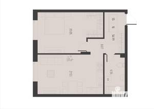 1-к квартира, вторичка, 57м2, 4/5 этаж