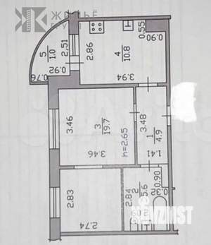 1-к квартира, вторичка, 41м2, 5/19 этаж
