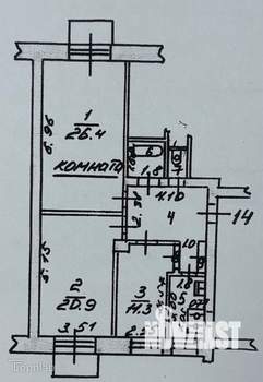 Студия квартира, вторичка, 26м2, 3/3 этаж