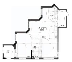 2-к квартира, вторичка, 88м2, 10/23 этаж