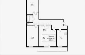 3-к квартира, вторичка, 68м2, 8/10 этаж