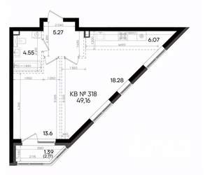 2-к квартира, вторичка, 49м2, 3/23 этаж