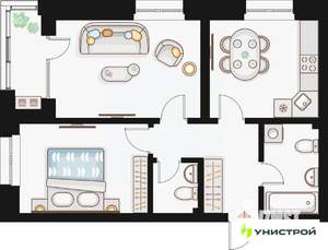 2-к квартира, вторичка, 55м2, 6/20 этаж