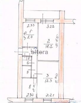 3-к квартира, вторичка, 60м2, 7/9 этаж