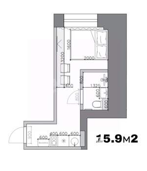 Студия квартира, вторичка, 16м2, 5/6 этаж