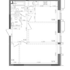 2-к квартира, строящийся дом, 59м2, 18/22 этаж