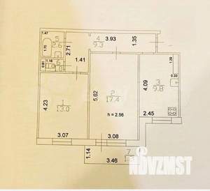 2-к квартира, вторичка, 53м2, 2/10 этаж