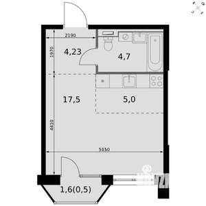 Студия квартира, вторичка, 32м2, 13/20 этаж