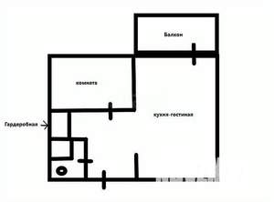 1-к квартира, вторичка, 35м2, 2/6 этаж