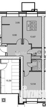 2-к квартира, вторичка, 54м2, 2/10 этаж