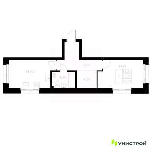 1-к квартира, вторичка, 48м2, 1/8 этаж