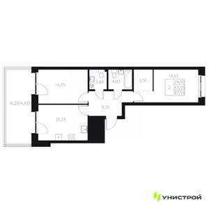 2-к квартира, вторичка, 68м2, 1/8 этаж