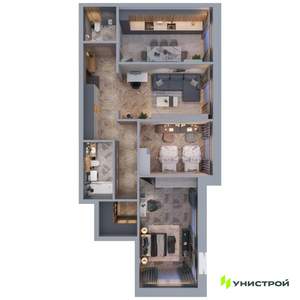 3-к квартира, вторичка, 89м2, 3/21 этаж