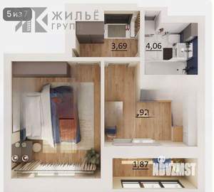 1-к квартира, вторичка, 33м2, 9/17 этаж