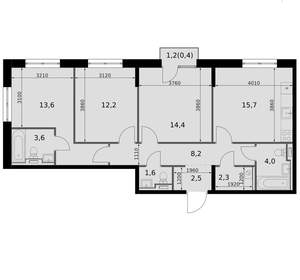 3-к квартира, вторичка, 79м2, 5/14 этаж