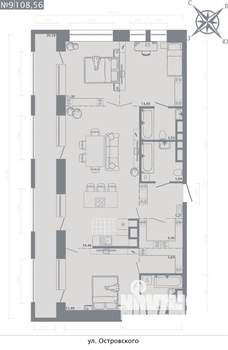 3-к квартира, строящийся дом, 109м2, 4/8 этаж