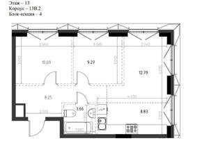 3-к квартира, вторичка, 53м2, 13/15 этаж